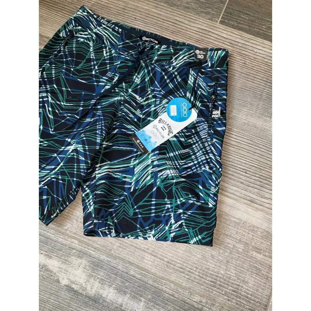 BILLABONG Recycler Ciclo Board shorts Mens s size 30 NEW Blue/Green